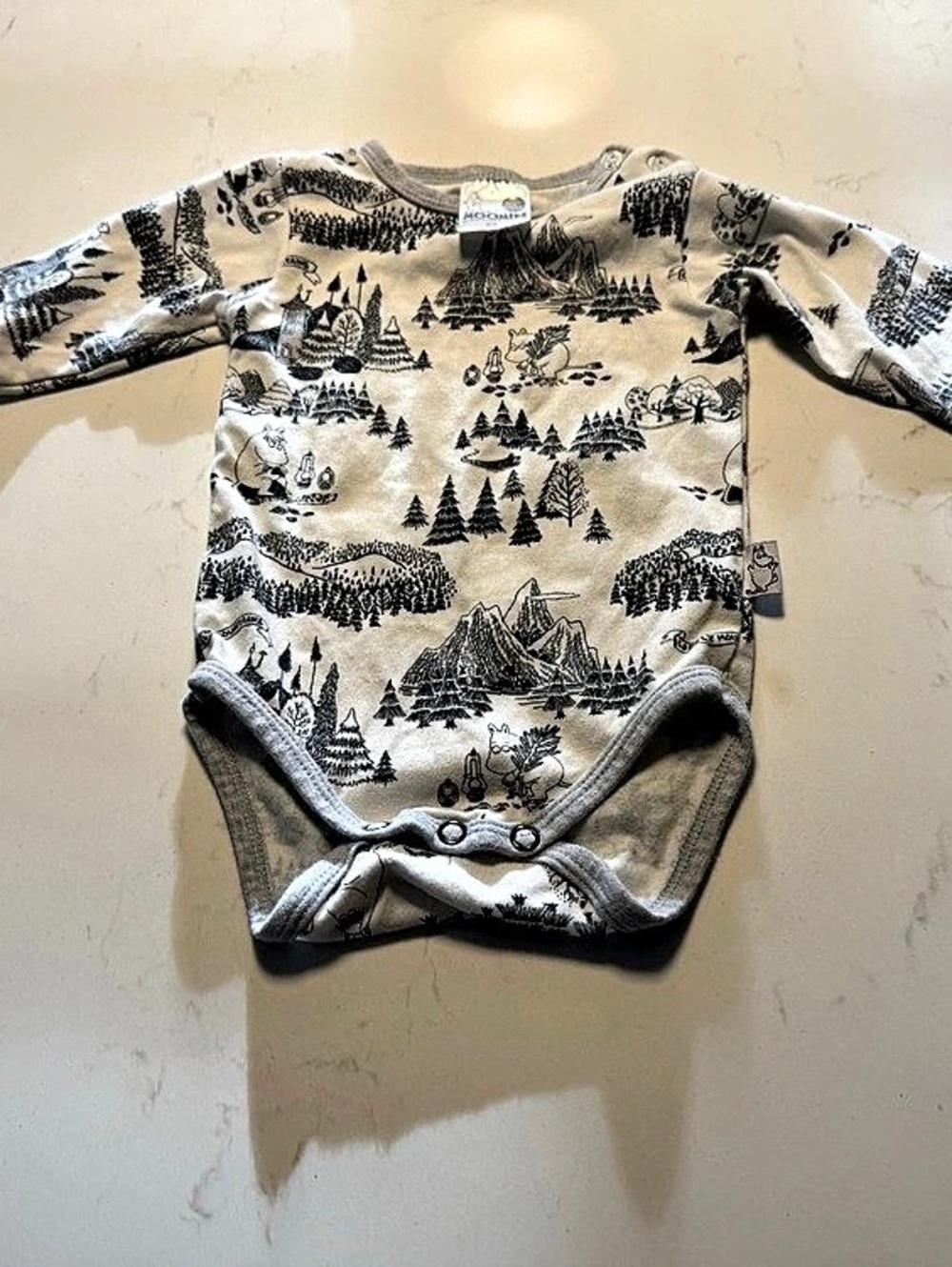 Moomin by Martinex Moomin Long Sleeve Bodysuit Valley Print Baby